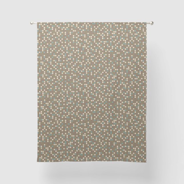 Brown Multi Polka Dot Sheer Curtains (Front)