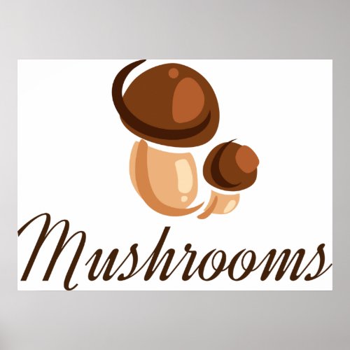 Brown Mushrooms Poster