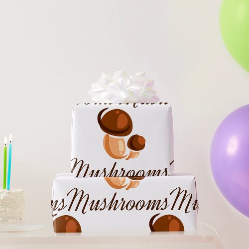 Brown Mushrooms Wrapping Paper