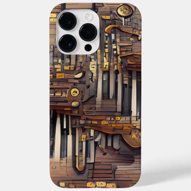 BROWN MUSICAL STEAMPUNK THEME Case-Mate iPhone CASE (Back)
