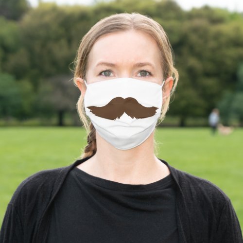 Brown Mustache Funny Masculine Adult Cloth Face Mask