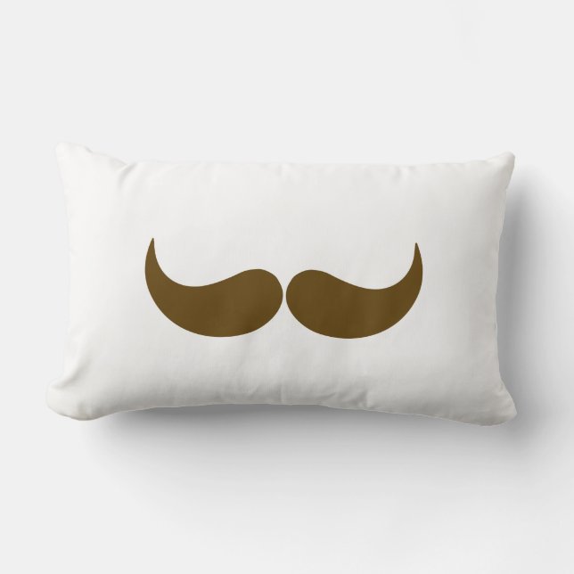 Brown Mustache Lumbar Pillow (Front)