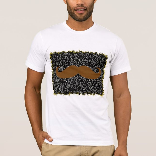Brown Mustache on leopard skin T-Shirt (Front)