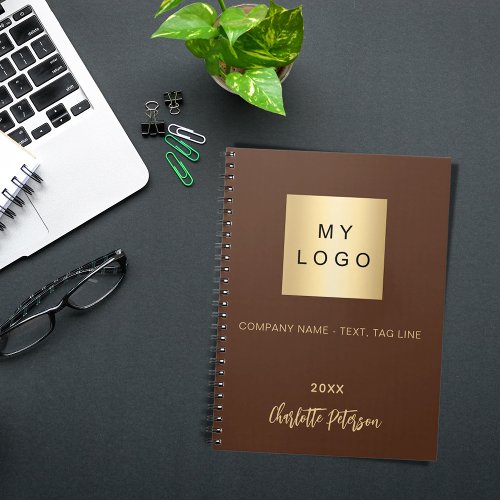 Brown name business logo notebook