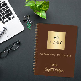 Brown name business logo notebook