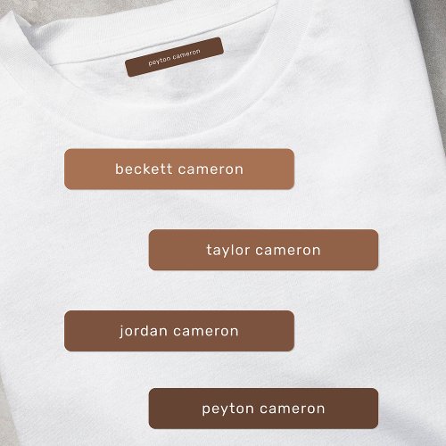 Brown Name Iron On Cool Clothing Labels