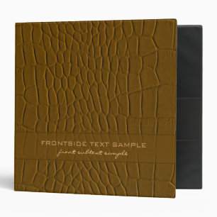 Brown Natural Faux Leather Look Template 3 Ring Binder