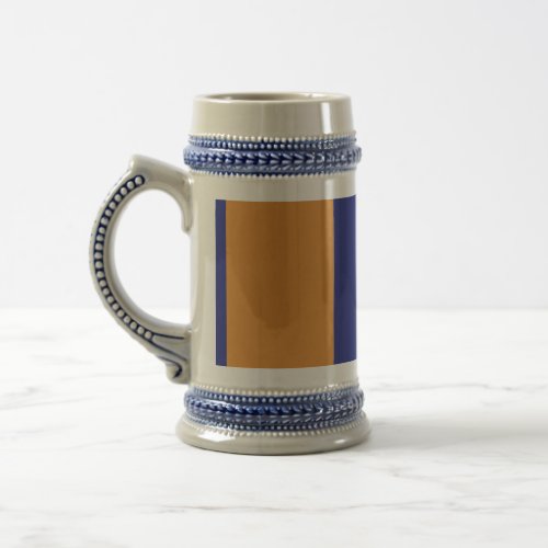 Brown navy blue and white stripes beer stein
