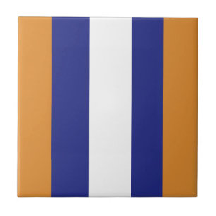 Brown, navy blue and white stripes ceramic tile