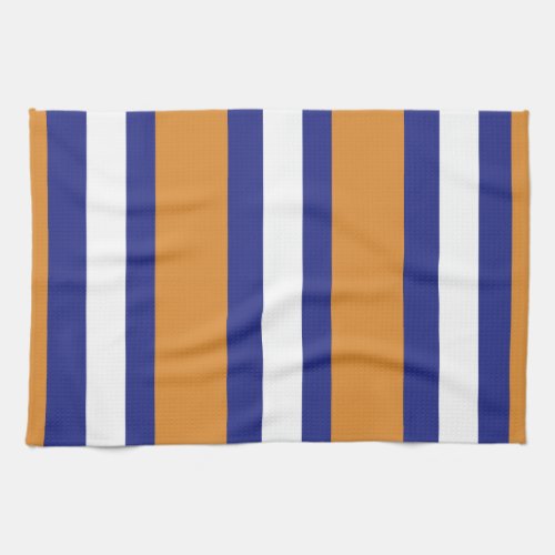 Brown navy blue and white stripes kitchen towel