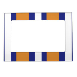Brown, navy blue and white stripes magnetic frame