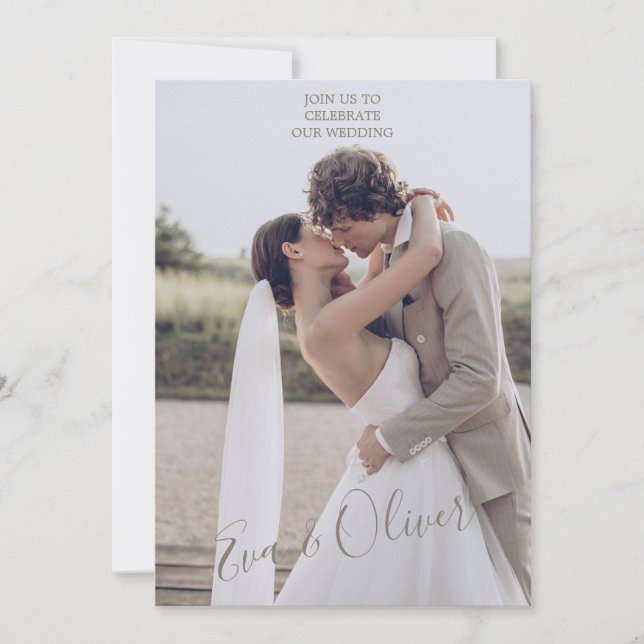 Brown nd White Minimalist Paper Texture Invitation (Front)