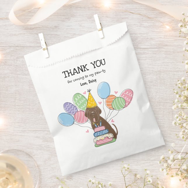 Brown Neapolitan Mastiff Dog Favor Bag (Clipped)