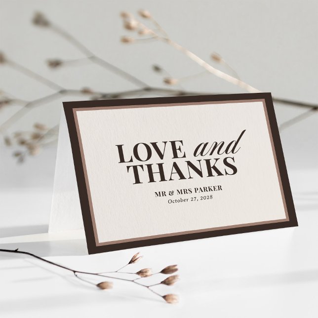 Brown Neutral | Classic Luxe Wedding Thank You Card (Creator Uploaded)