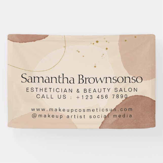 Brown Neutral Earth Tone Esthetician Banner (Horizontal)