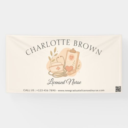 Brown Neutral Nurse Banner
