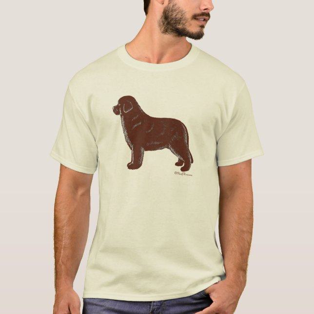 Brown Newfoundland Dog T-Shirt (Front)