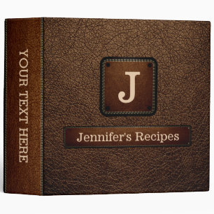 Brown-nose Elegant Recipe Leather Look Binder