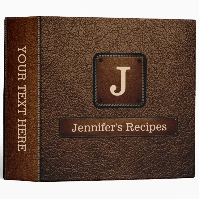 Brown-nose Elegant Recipe Leather Look Binder (Front/Spine)