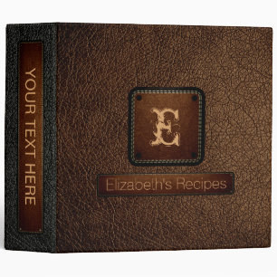 Brown-nose Leather Elegant Monogram Binder