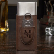 Brown Oakmont Faux Leather-wrapped Cigar Case at Zazzle