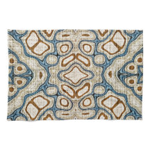 Brown Ochre Teal Blue Hip Tribe Art