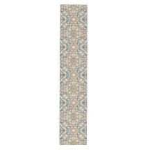 Brown Ochre Teal Blue Hip Tribe Art