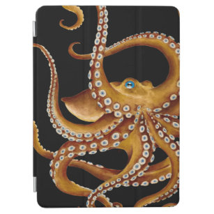 Brown Octopus Blue Eye Black Art iPad Air Cover