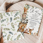 Brown Oh Boy Woodland Foliage Baby Shower Invitation