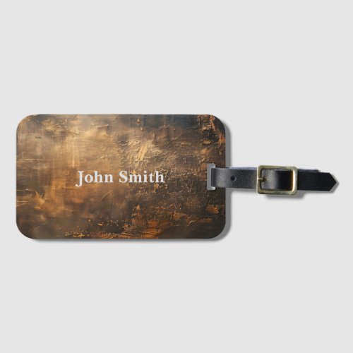 Brown Oil Paint Luggage Tag