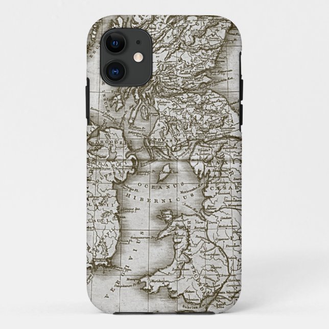 Brown Old World Antique Map Custom iphone 5 Case (Back)