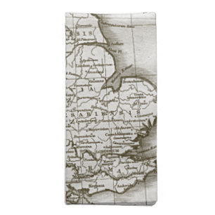 Brown Old World Antique Map Napkin Set (4)