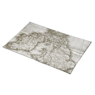 Brown Old World Antique Map Placemat