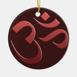 Brown Om Symbol Ornament