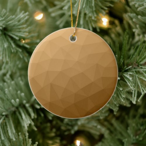 Brown ombre Gradient Geometric Mesh Pattern Ceramic Ornament