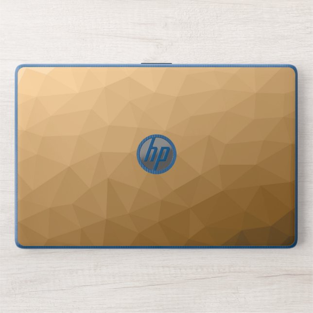 Brown ombre gradient geometric mesh pattern HP laptop skin (Front)