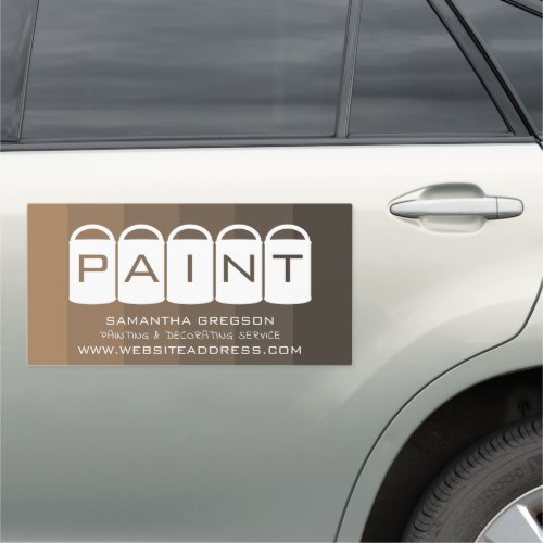 Brown Ombre Paint Buckets Painter  Decorator Car Magnet
