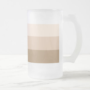 Brown Ombre Striped Frosted Glass Beer Mug