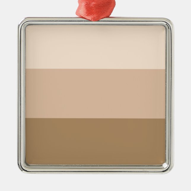 Brown Ombre Striped Metal Ornament (Front)