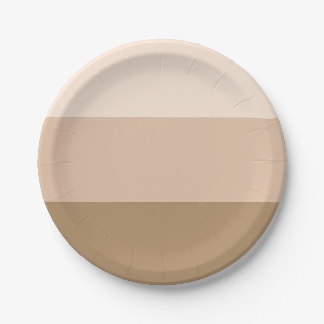 Brown Ombre Striped Paper Plates (Front)