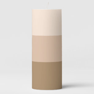 Brown Ombre Striped Pillar Candle