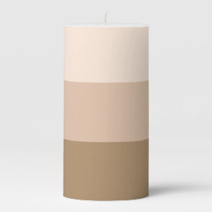 Brown Ombre Striped Pillar Candle