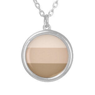 Brown Ombre Striped Silver Plated Necklace