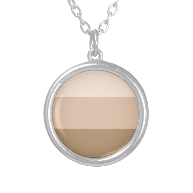 Brown Ombre Striped Silver Plated Necklace (Front)