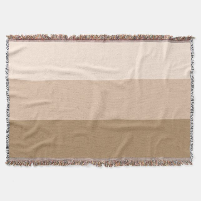 Brown Ombre Striped Throw Blanket (Front)