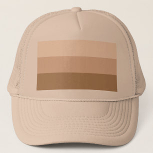 Brown Ombre Striped Trucker Hat