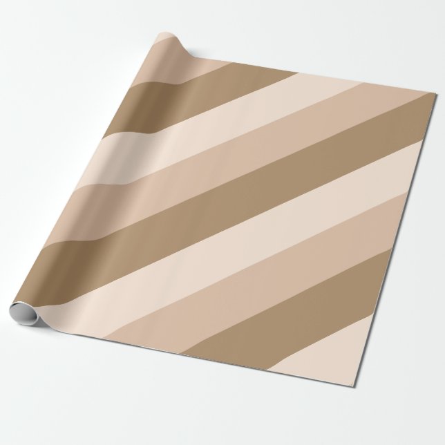 Brown Ombre Striped Wrapping Paper (Unrolled)