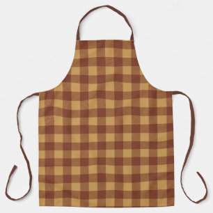Brown on Brown Beautiful Gingham Checks Apron