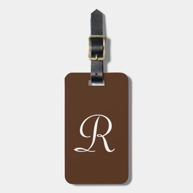 Brown or CHOOSE YOUR COLOR Monogram Bag Luggage Tag (Front Vertical)