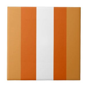 Brown, orange and white stripes ceramic tile